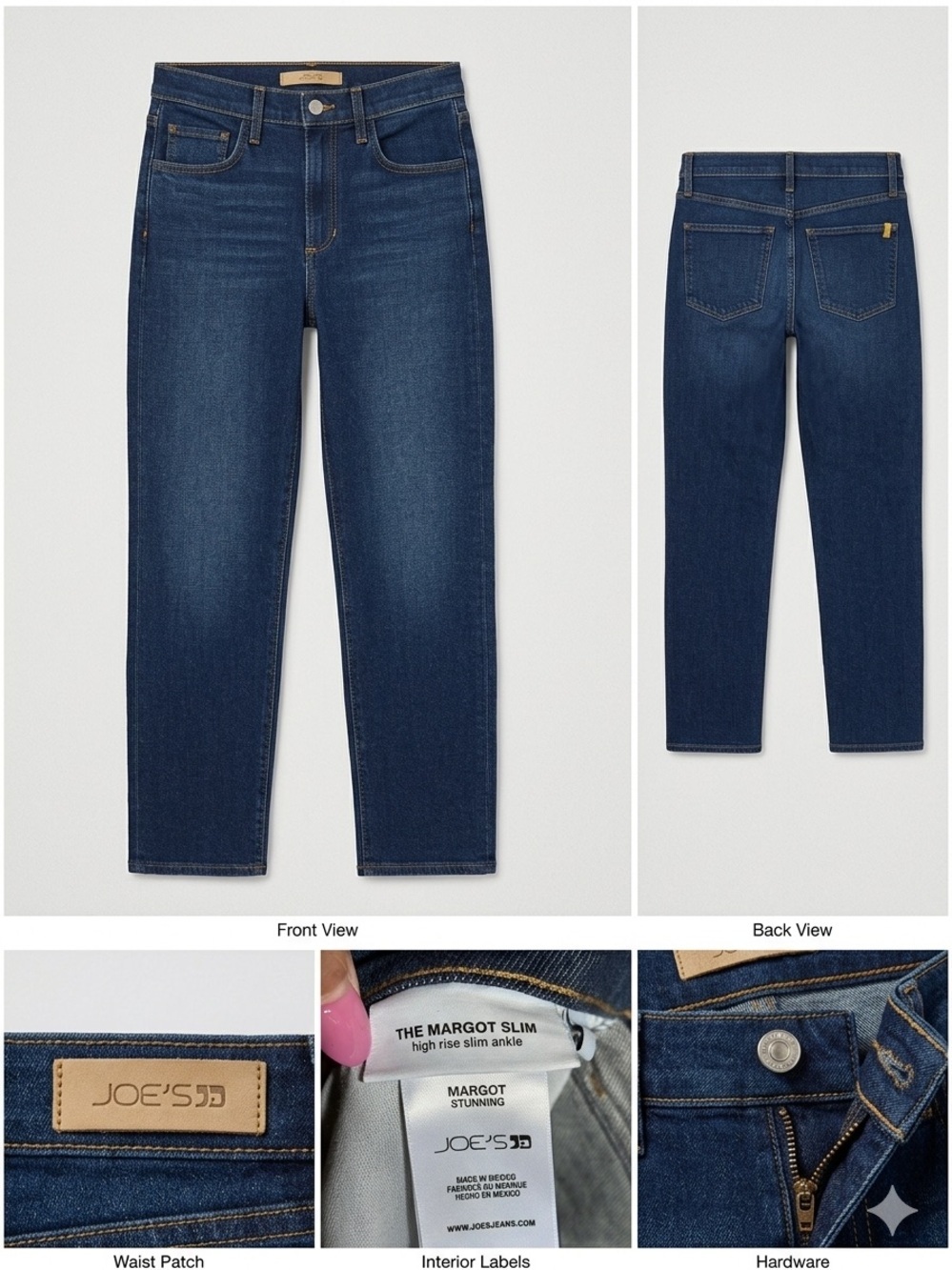 margot High-Rise Slim Jeans in Dark Blue Wash - Picture 2 of 12